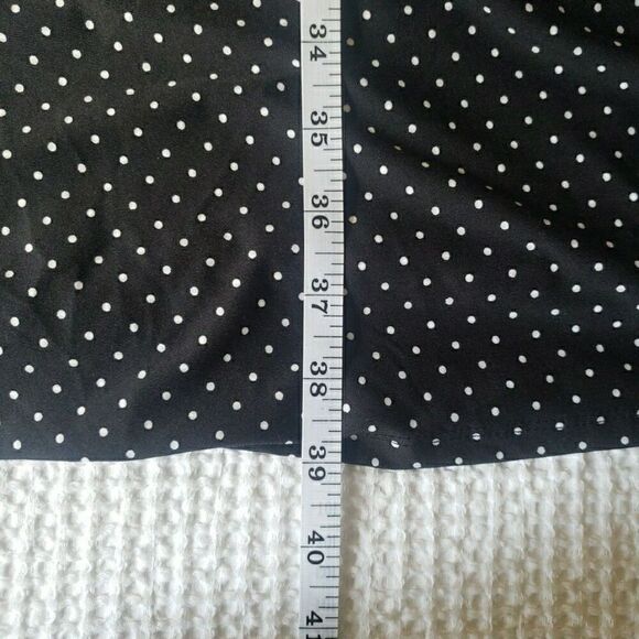 Women Size XL Strapless Dress Black White Polka Dot Midi Rockabilly Robert Lewis - Picture 7 of 7